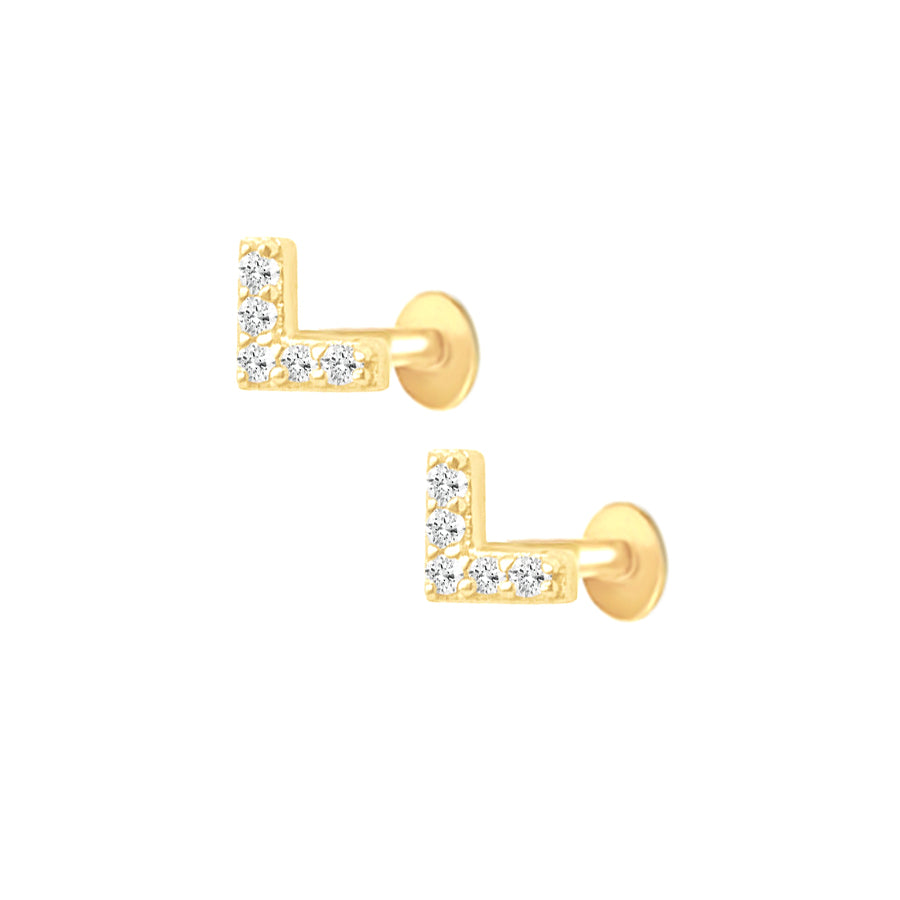 Trendolla Diamond V Shape Flat Back Cartilage Earrings