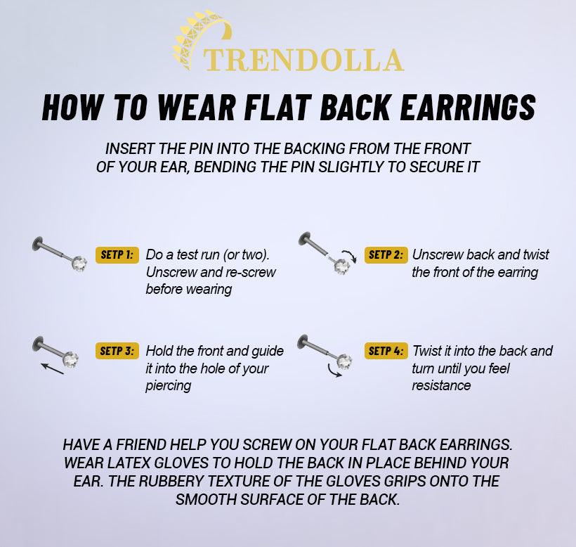 Trendolla Ball Single Flat Back Sleeper Earrings